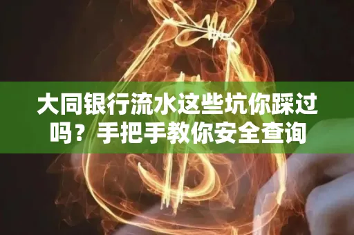 大同银行流水这些坑你踩过吗？手把手教你安全查询