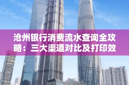 沧州银行消费流水查询全攻略：三大渠道对比及打印效率实测