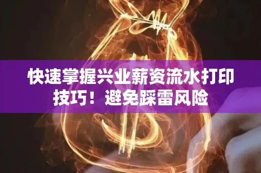 快速掌握兴业薪资流水打印技巧！避免踩雷风险