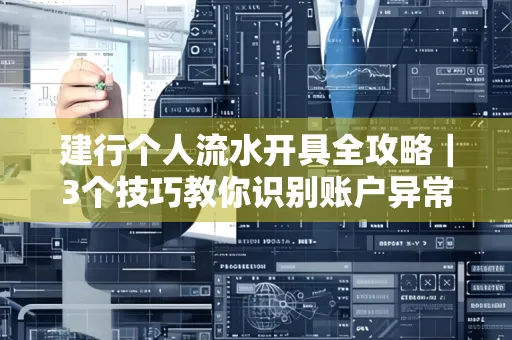 建行个人流水开具全攻略｜3个技巧教你识别账户异常操作